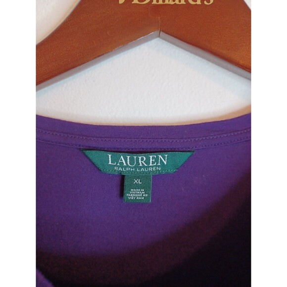Ralph Lauren Pullover Knit Top Womens XL Purple Shortsleeve Scoop Neck - Picture 3 of 9